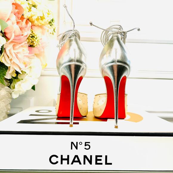 Christian Louboutin MAIA LABELLA ALTA 120 Rete/Glitter Stiletto Pump 36IT - Picture 8 of 14